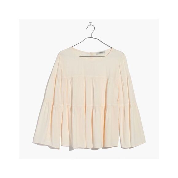 Madewell Tiered Button Back Blouse Top - Picture 1 of 5